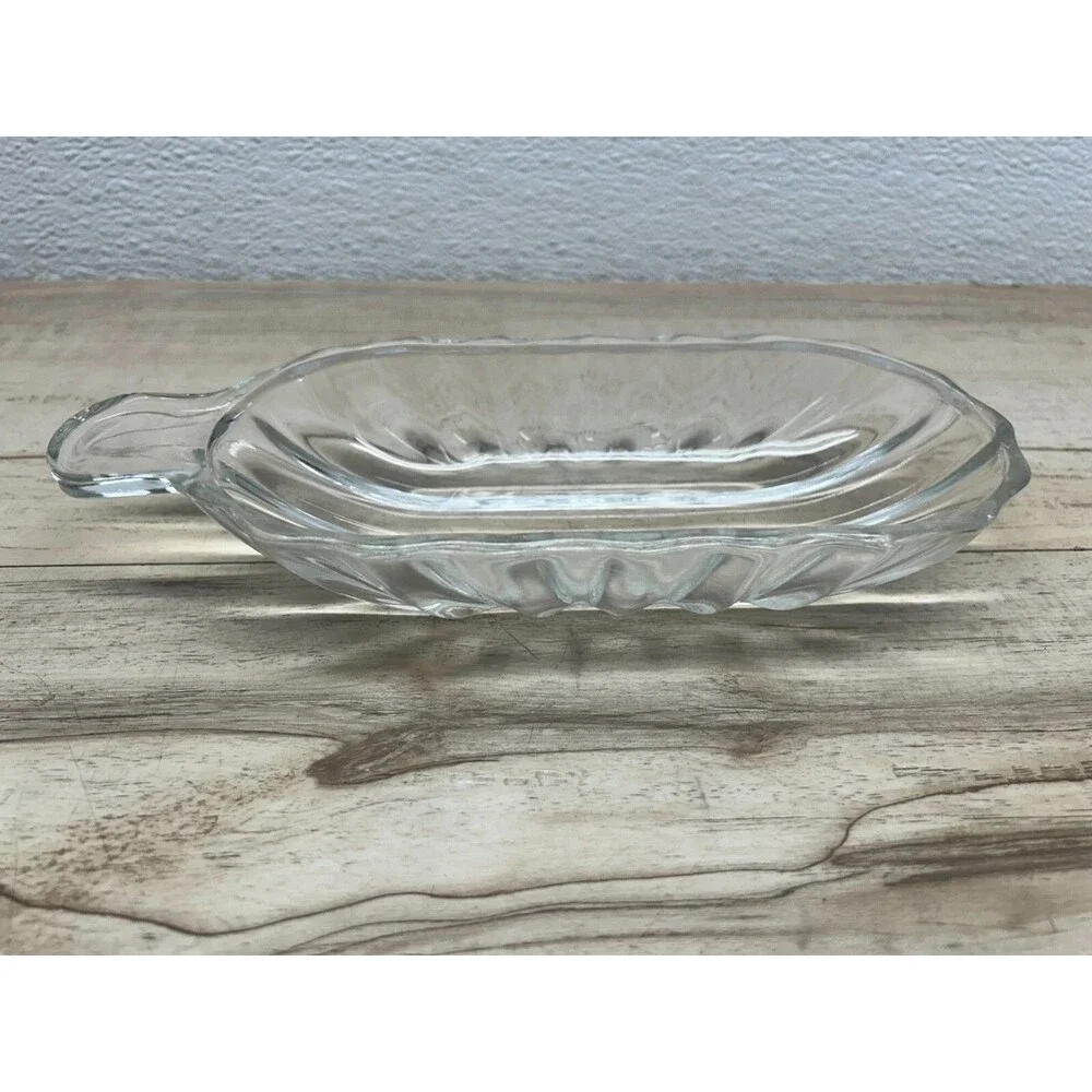 Jeanette Heavy Clear Glass Banana Split Ice Cream Sundaes Serving Dishes Set 3